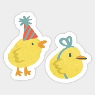 Two little cute party chicks Sticker
